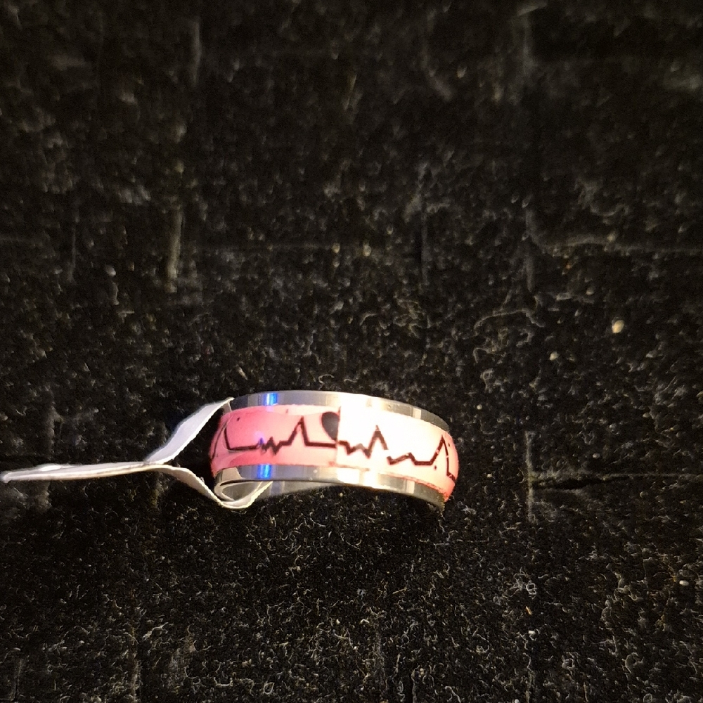 Pink Heartbeat Design Ring